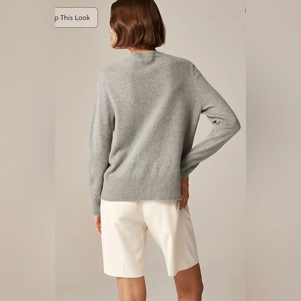 J.Crew Cashmere classic-fit crewneck sweater in heather ash